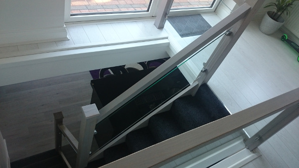 Ultra modern staircase constructed in oak.