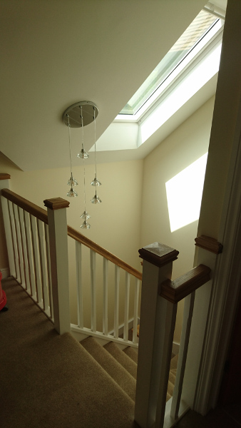 Staircases with redwood construction with stop chamfer spindles.