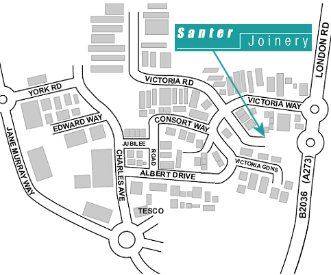 Map of Santer Joinery in Burgess Hill, West Sussex